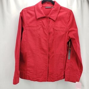 Vibrant Red Women's Denim Jacket